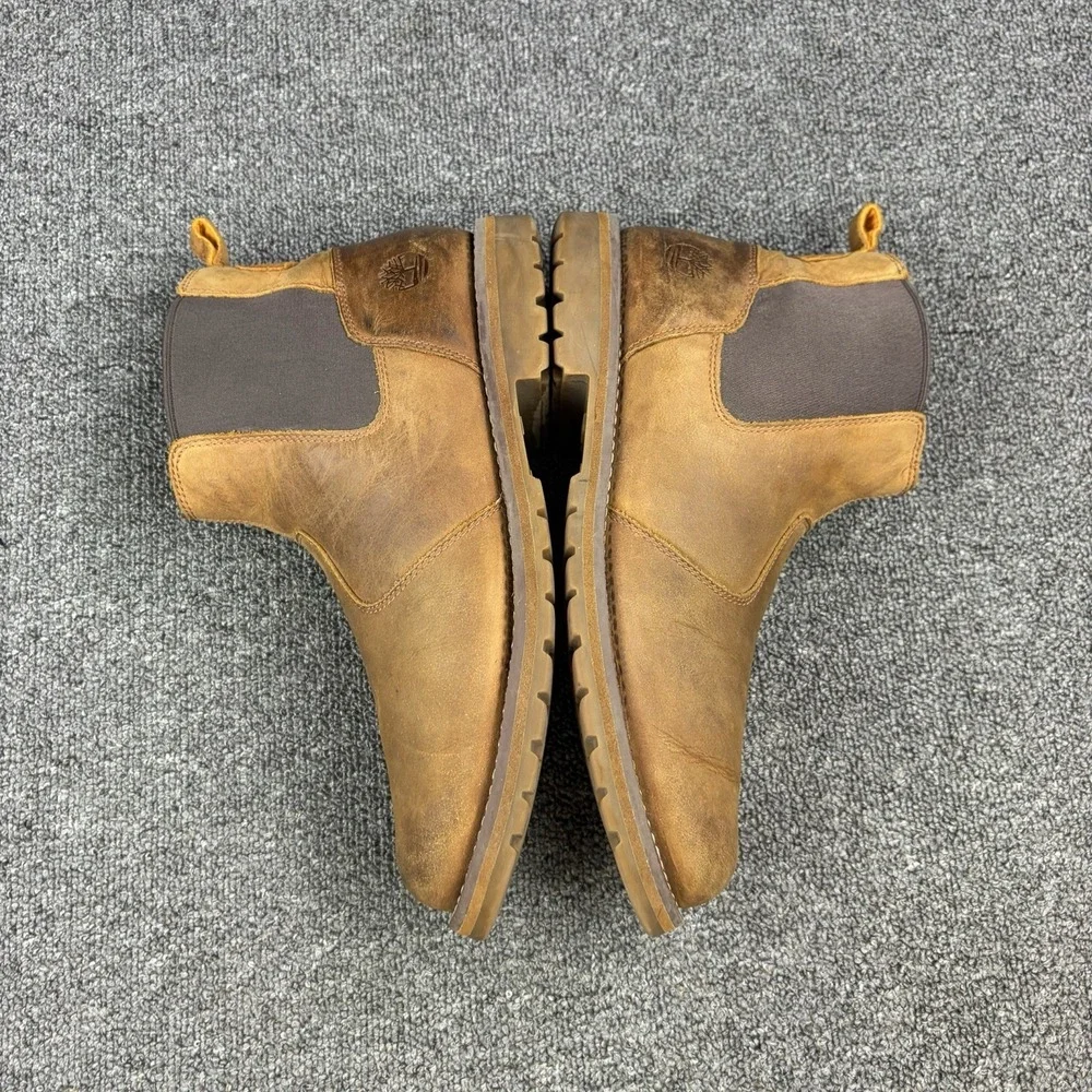 Timberland PRO Chelsea Work Boots Brown Pull On Leather Waterproof Men's Size 11